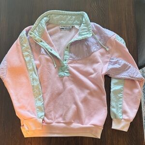 Vintage Longstreet Missy Pink Pullover with Mint Trim